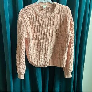H&M Cozy Pastel Pink Knit Sweater
